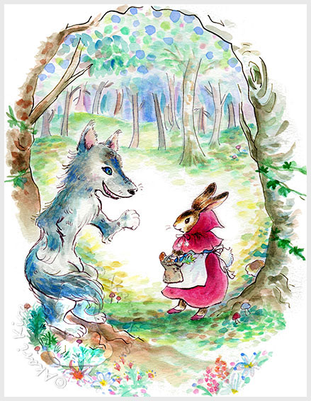 赤ずきんちゃん森の中